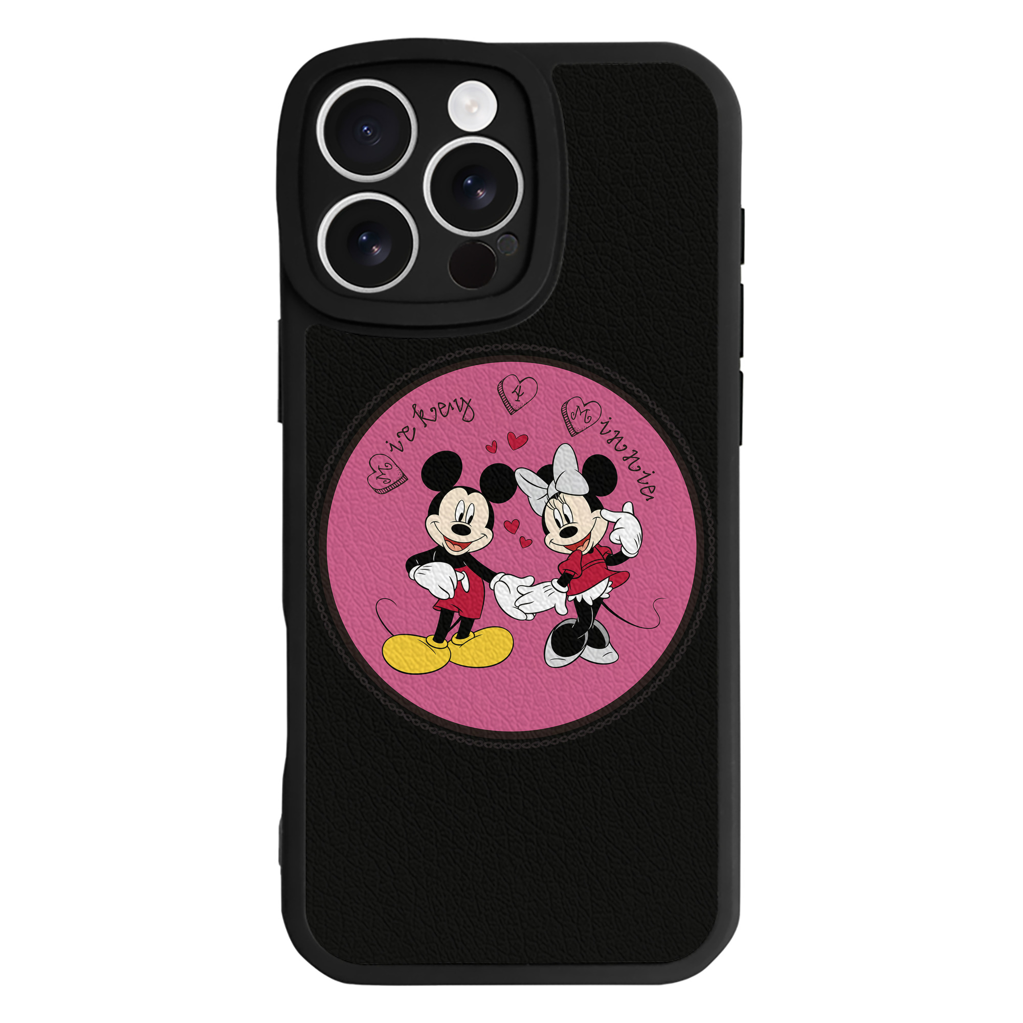（画像用） ミッキーマウス Mickey Mouse 【iPhone 16シリーズ対応】シリコンスマホケース（レザー調） 材質：シリコン